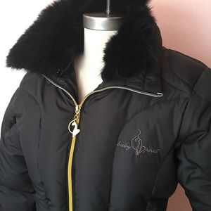 NWOT Baby Phat black down filled  with fur trim